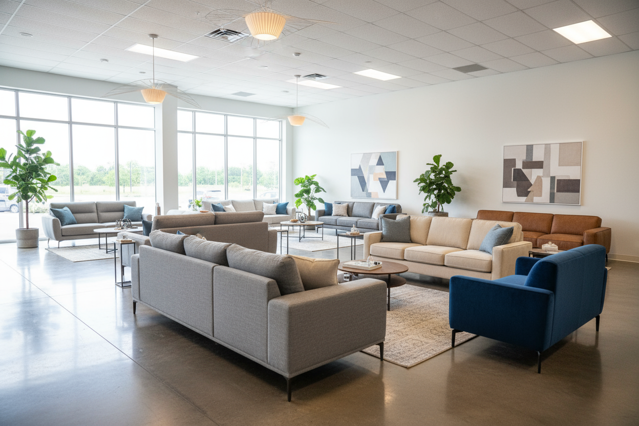 Multiple sofas collection showroom